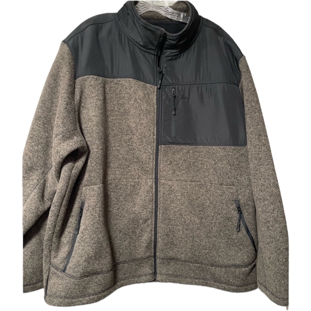 Mountain Club Mens Full Zip Jacket Tan and Gray color Size XXL